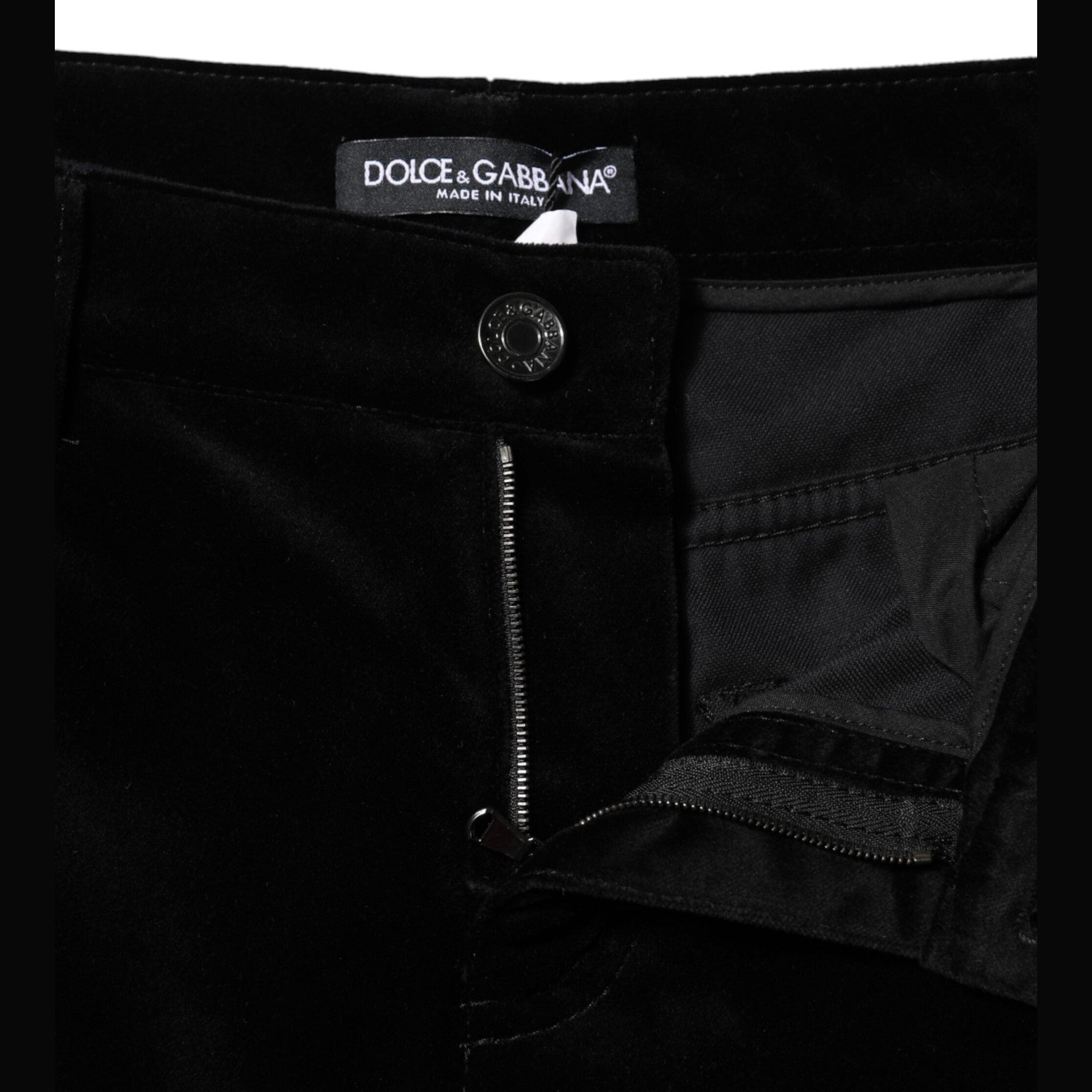 Dolce & Gabbana Black Cotton Skinny Capri Cropped Denim Jeans