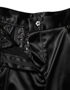 Dolce & Gabbana Black Lace Details High Waist Skinny Pants