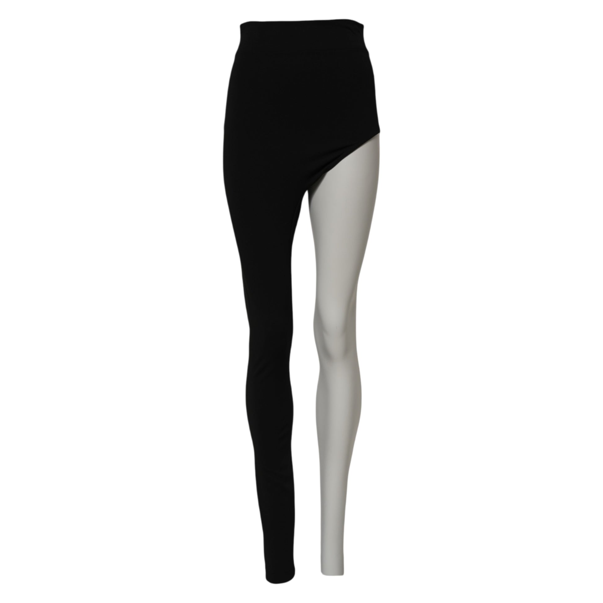 Dolce & Gabbana Black Wool High Waist Single Leg Pants Dolce & Gabbana