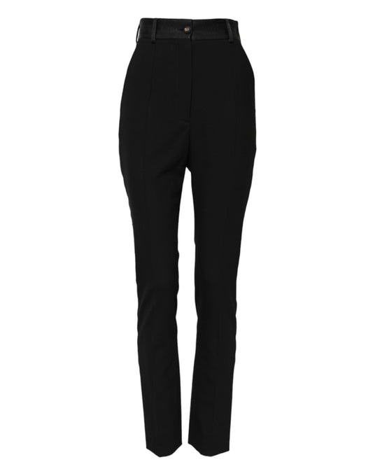 Dolce & Gabbana Black Wool High Waist Skinny Pants Dolce & Gabbana