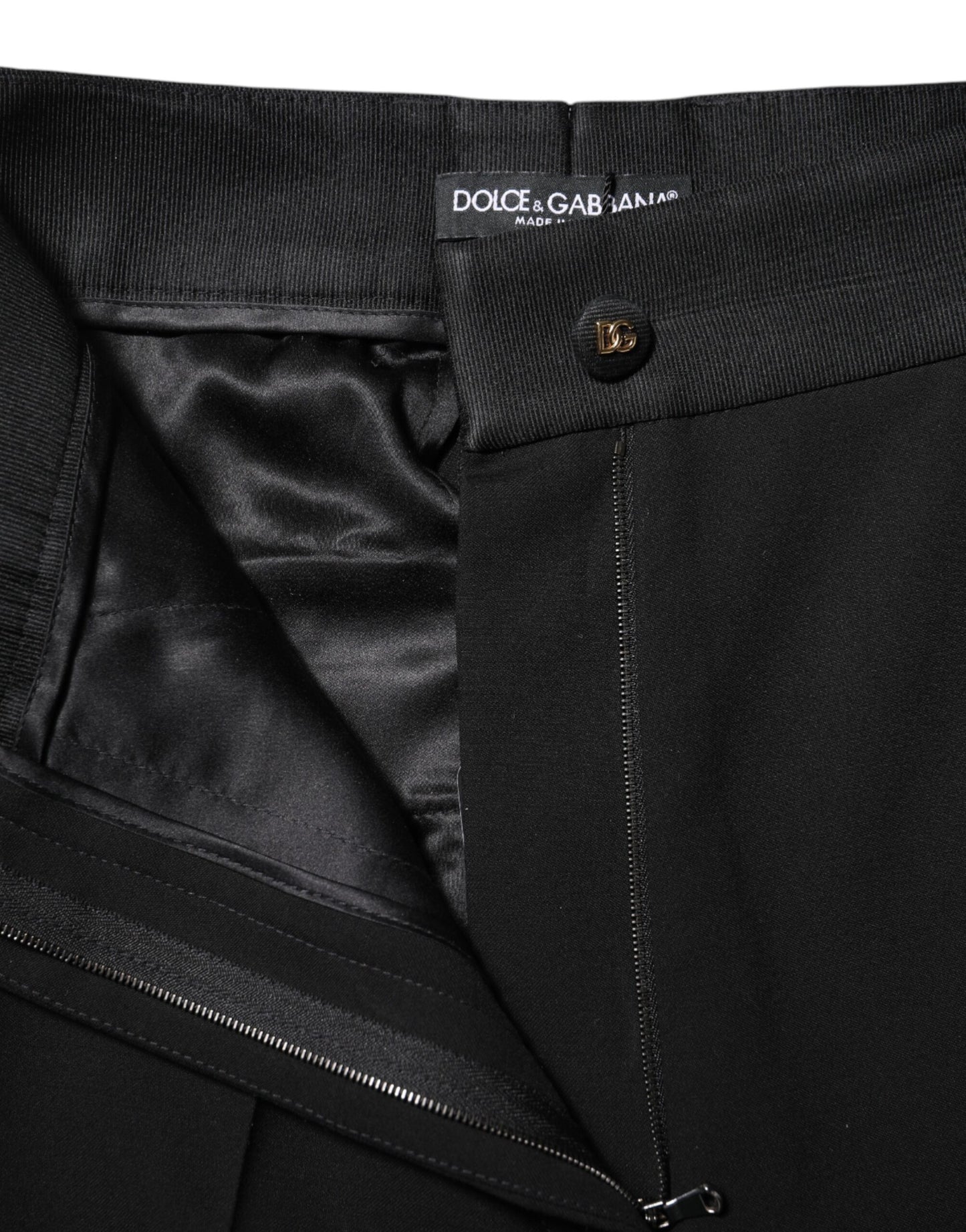 Dolce & Gabbana Black Wool High Waist Skinny Pants Dolce & Gabbana