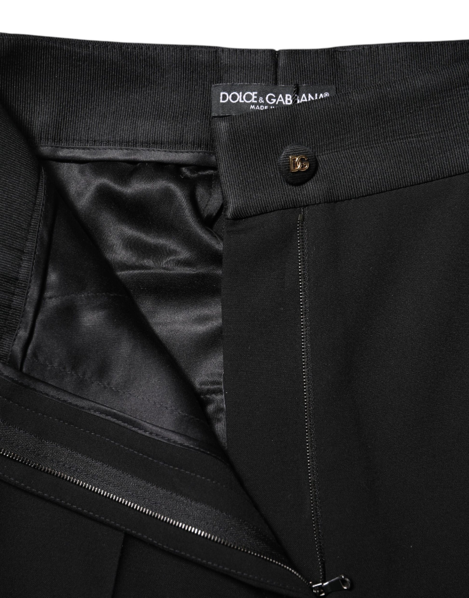 Dolce & Gabbana Black Wool High Waist Skinny Pants Dolce & Gabbana