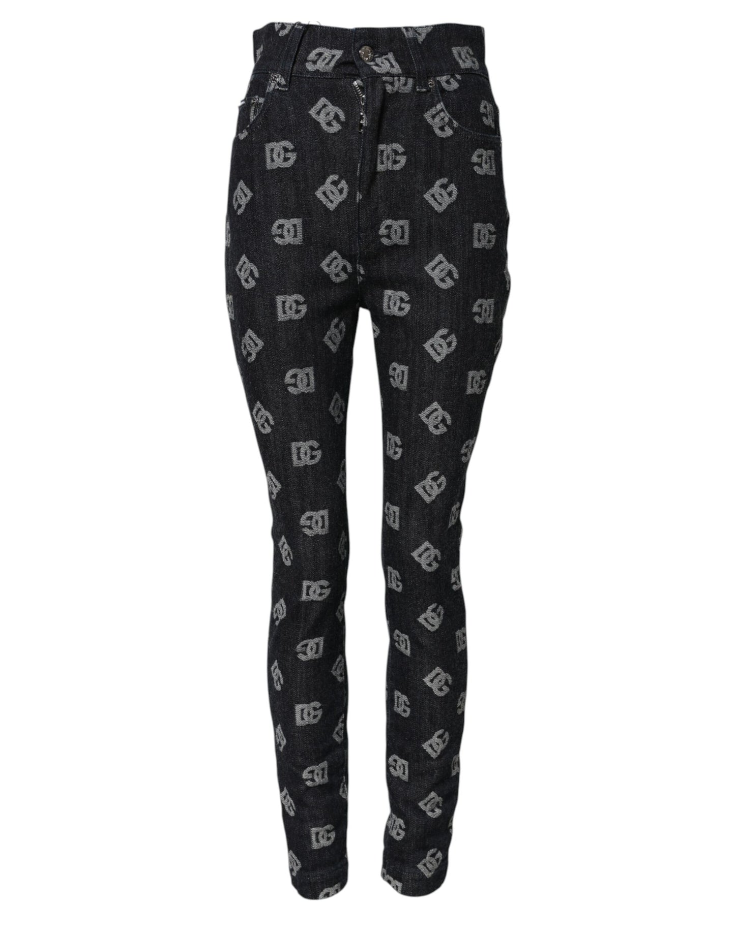 Dolce & Gabbana Black DG Logo High Waist Skinny Denim Jeans Dolce & Gabbana