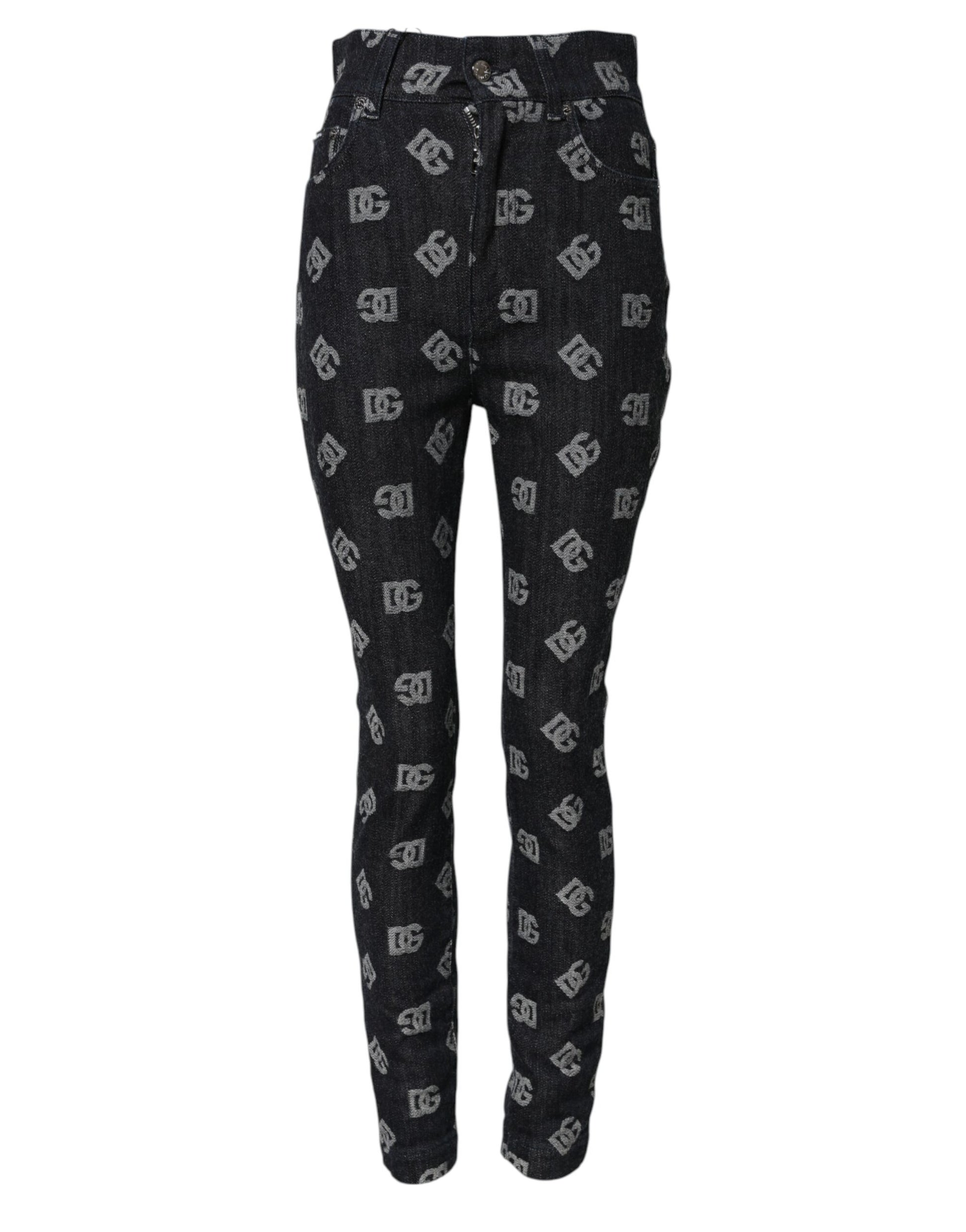 Dolce & Gabbana Black DG Logo High Waist Skinny Denim Jeans Dolce & Gabbana