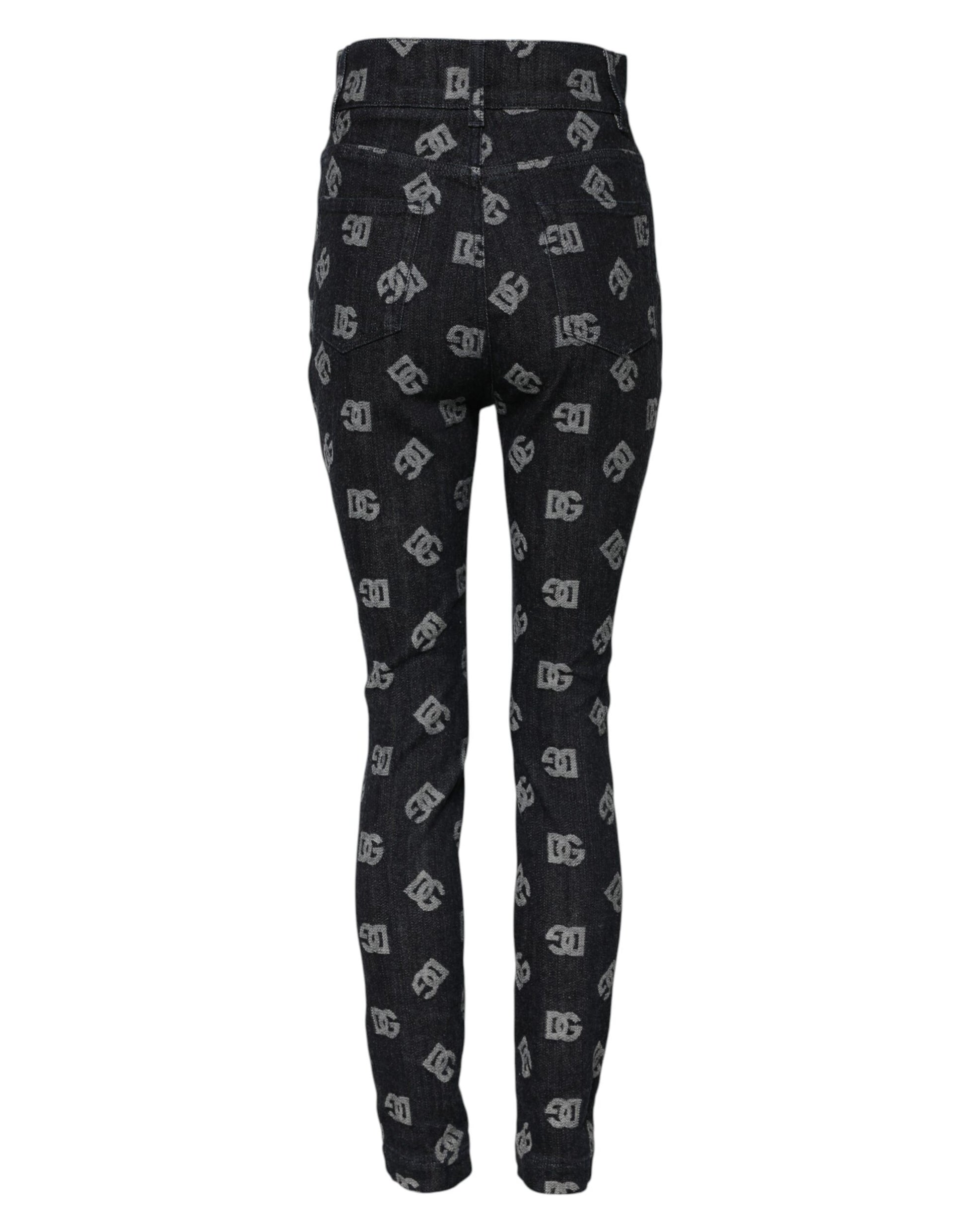 Dolce & Gabbana Black DG Logo High Waist Skinny Denim Jeans Dolce & Gabbana
