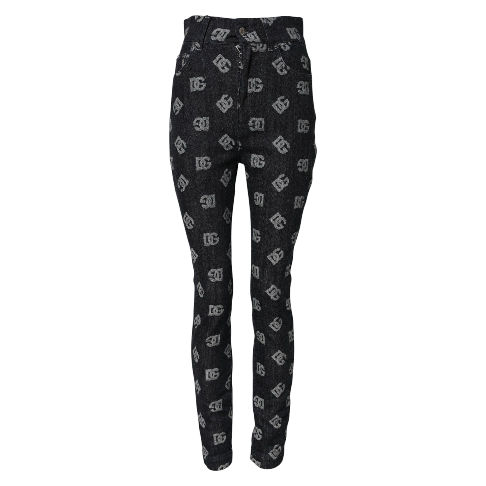 Dolce & Gabbana Black DG Logo High Waist Skinny Denim Jeans Dolce & Gabbana