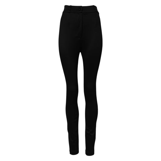 Dolce & Gabbana Black Nylon High Waist Skinny Leggings Pants Dolce & Gabbana
