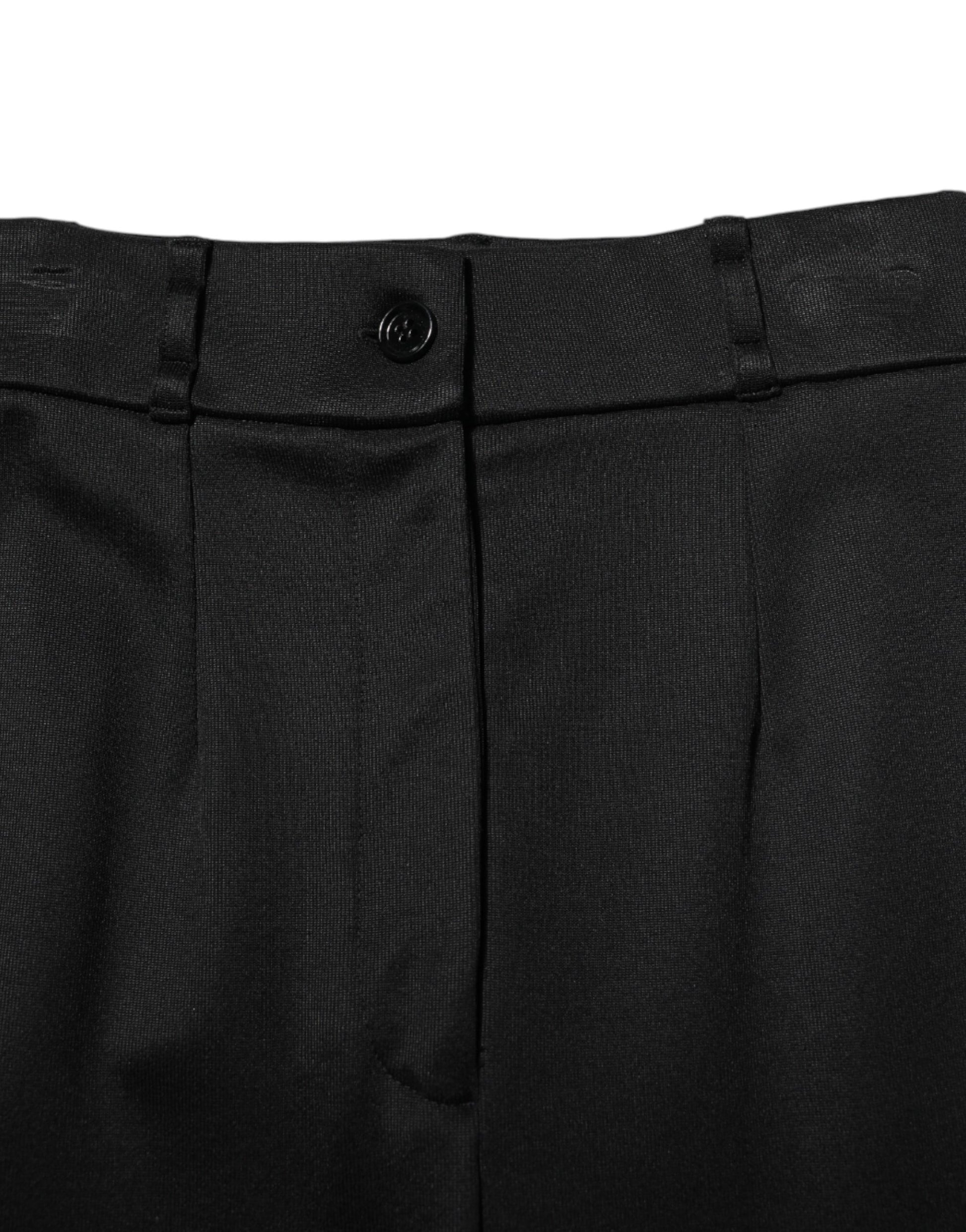 Dolce & Gabbana Black Nylon High Waist Skinny Leggings Pants Dolce & Gabbana