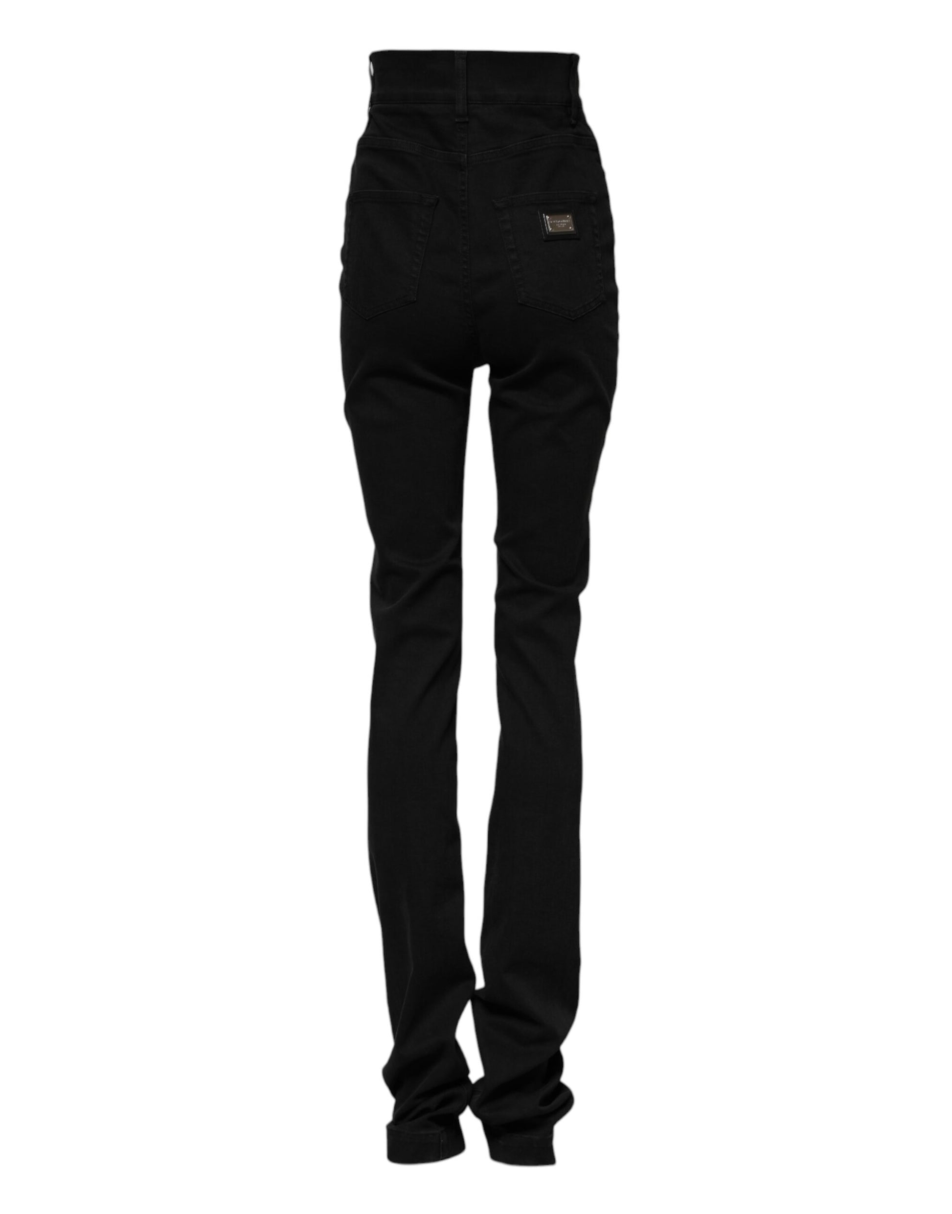 Dolce & Gabbana Black Cotton High Waist Skinny Denim Jeans Dolce & Gabbana