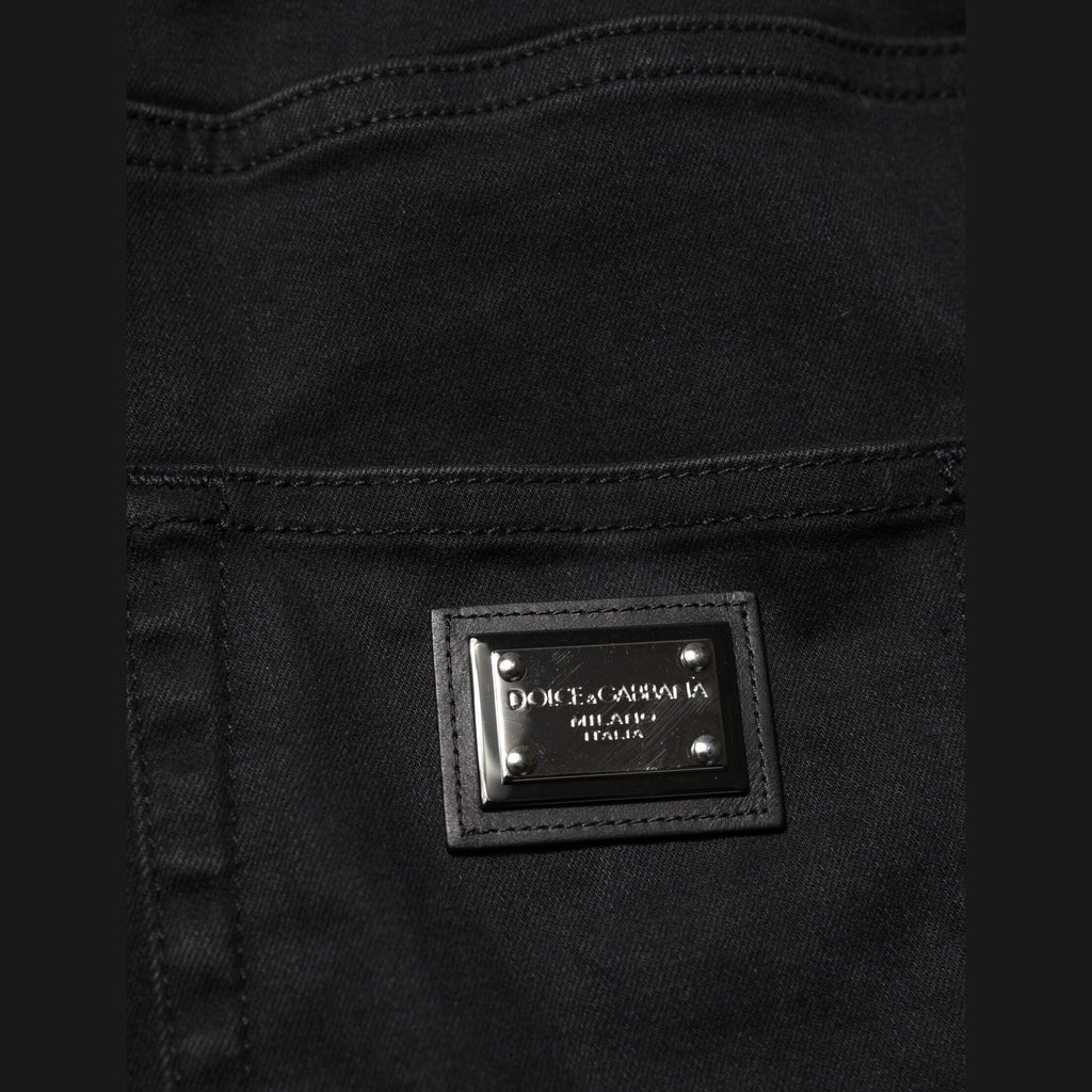 Dolce & Gabbana Black Cotton High Waist Skinny Denim Jeans