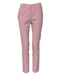 Dolce & Gabbana Pink Wool High Waist Tapered Pants - Eljoys Fashion 