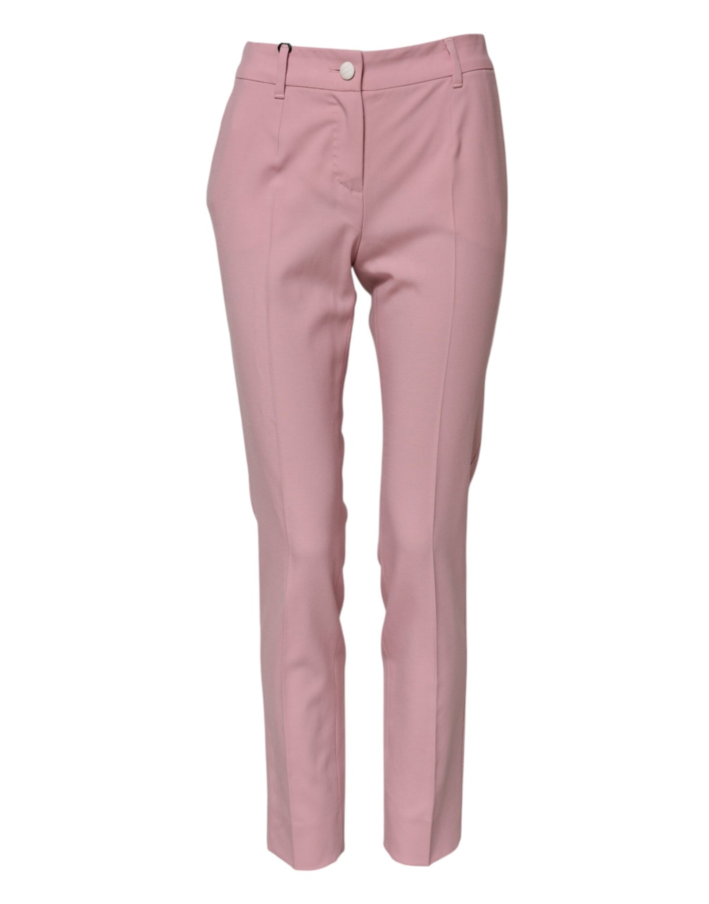 Dolce & Gabbana Pink Wool High Waist Tapered Pants Dolce & Gabbana
