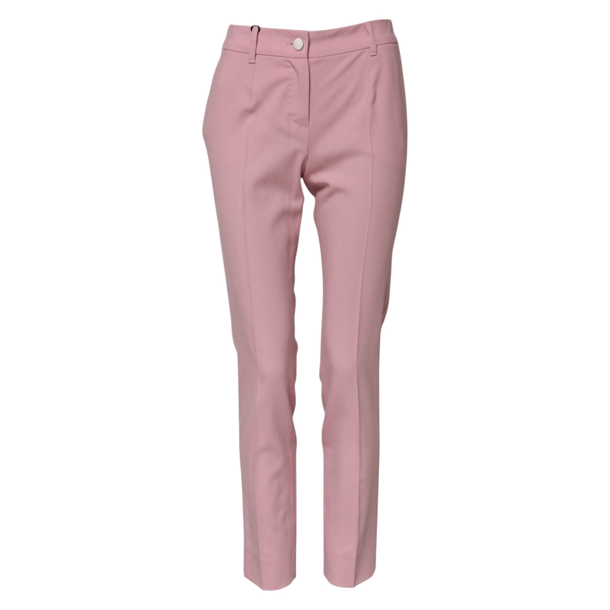 Dolce & Gabbana Pink Wool High Waist Tapered Pants Dolce & Gabbana