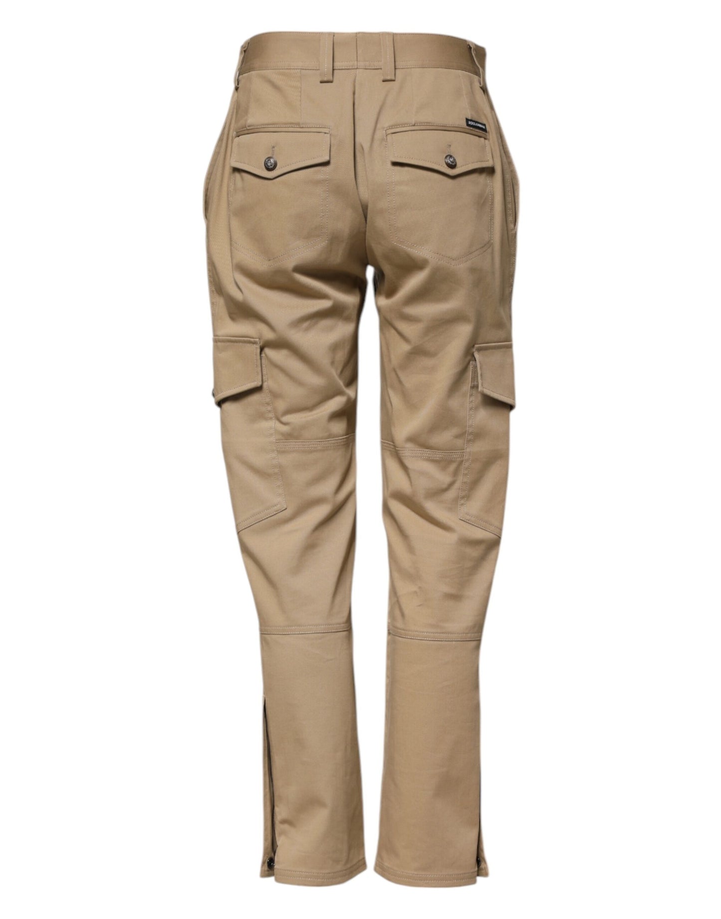 Dolce & Gabbana Beige Mid Waist Cargo Tapered Pants Dolce & Gabbana