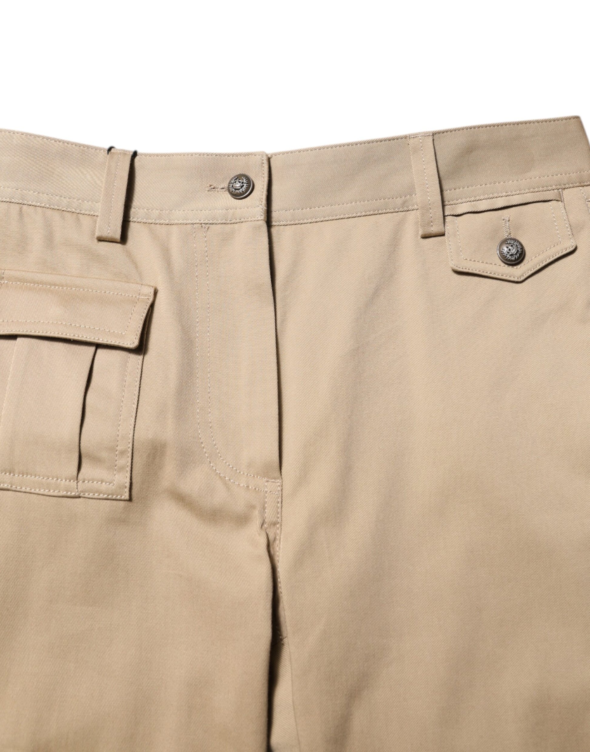 Dolce & Gabbana Beige Mid Waist Cargo Tapered Pants Dolce & Gabbana