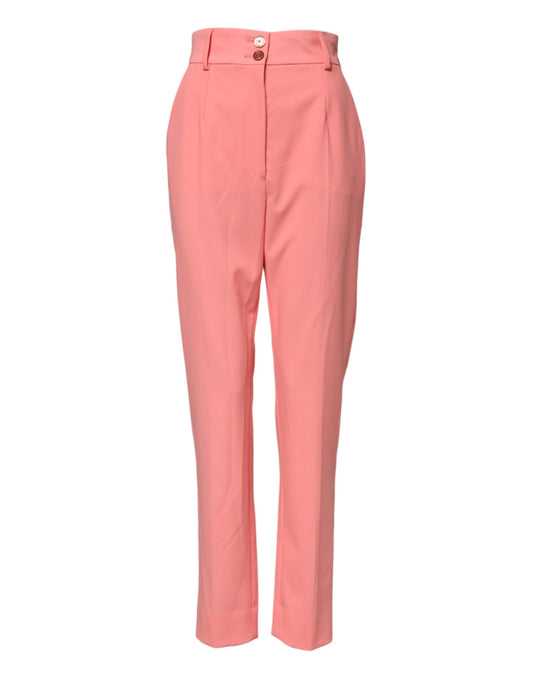 Dolce & Gabbana Pink High Waist Tapered Dress Pants Dolce & Gabbana