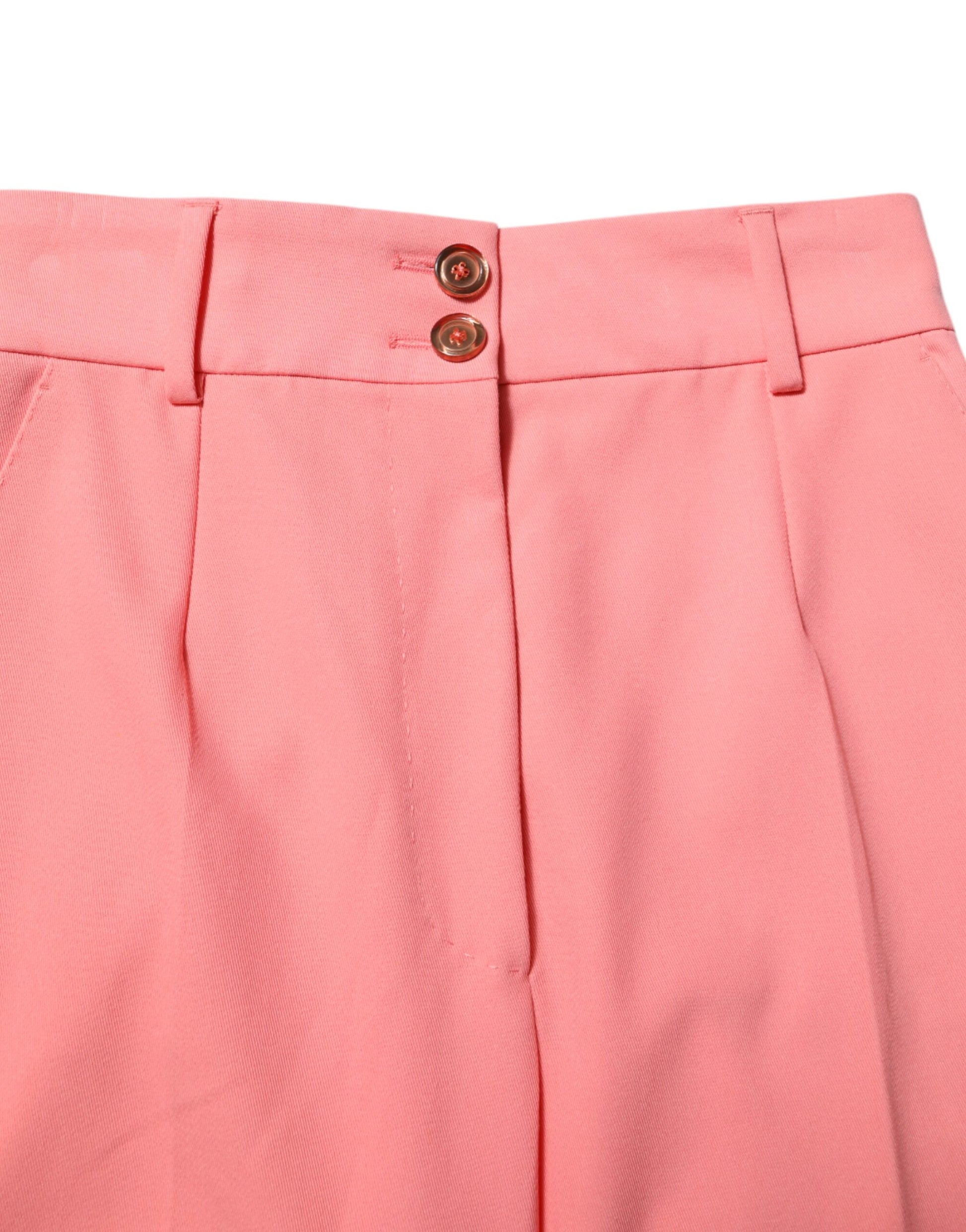 Dolce & Gabbana Pink High Waist Tapered Dress Pants Dolce & Gabbana