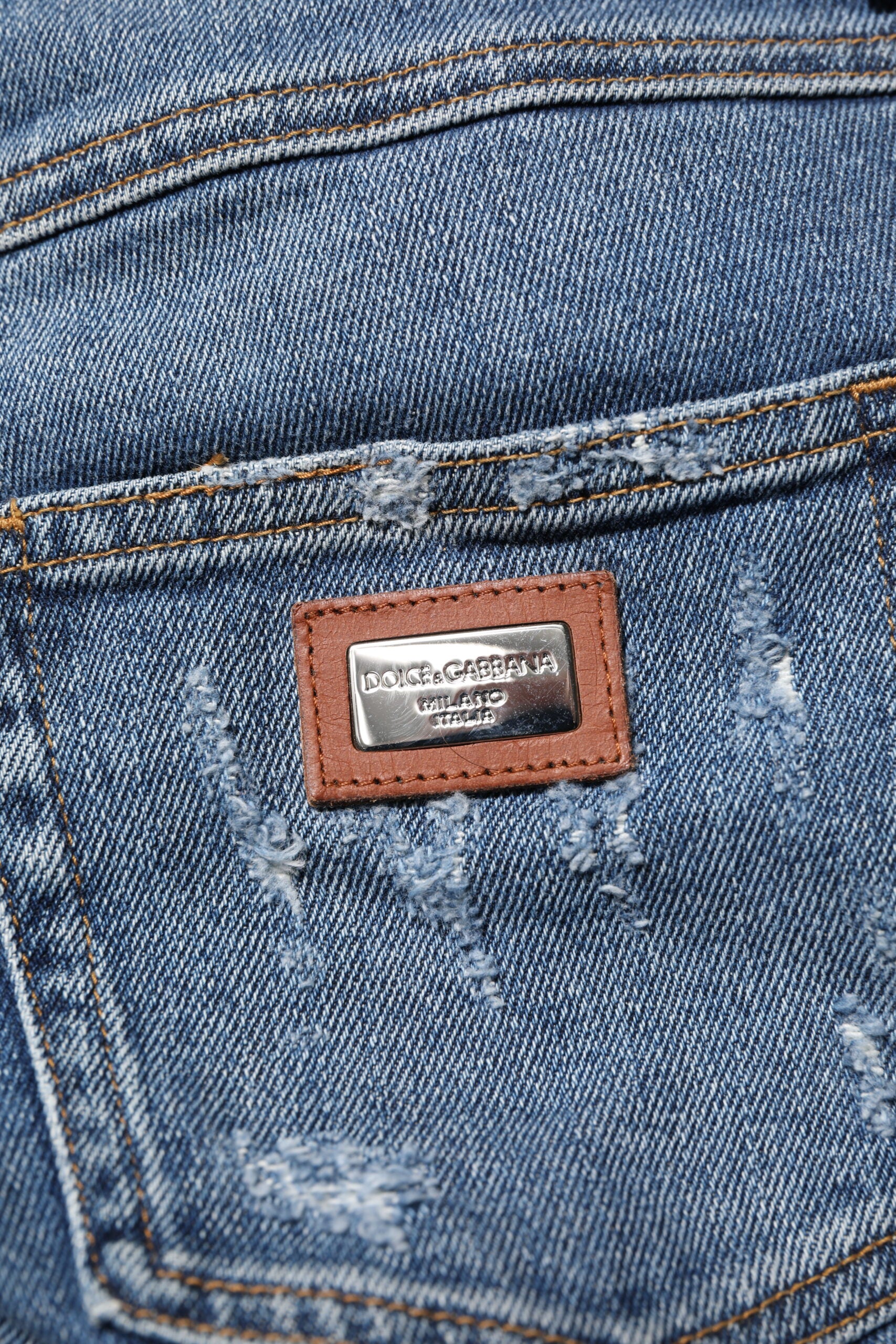Dolce & Gabbana Blue PRETTY Tattered Skinny Denim Jeans Dolce & Gabbana