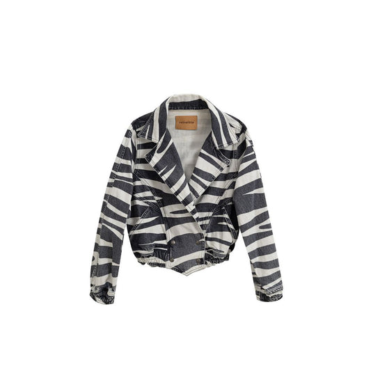 Retrofête Black And White Cotton Blazer Retrofête