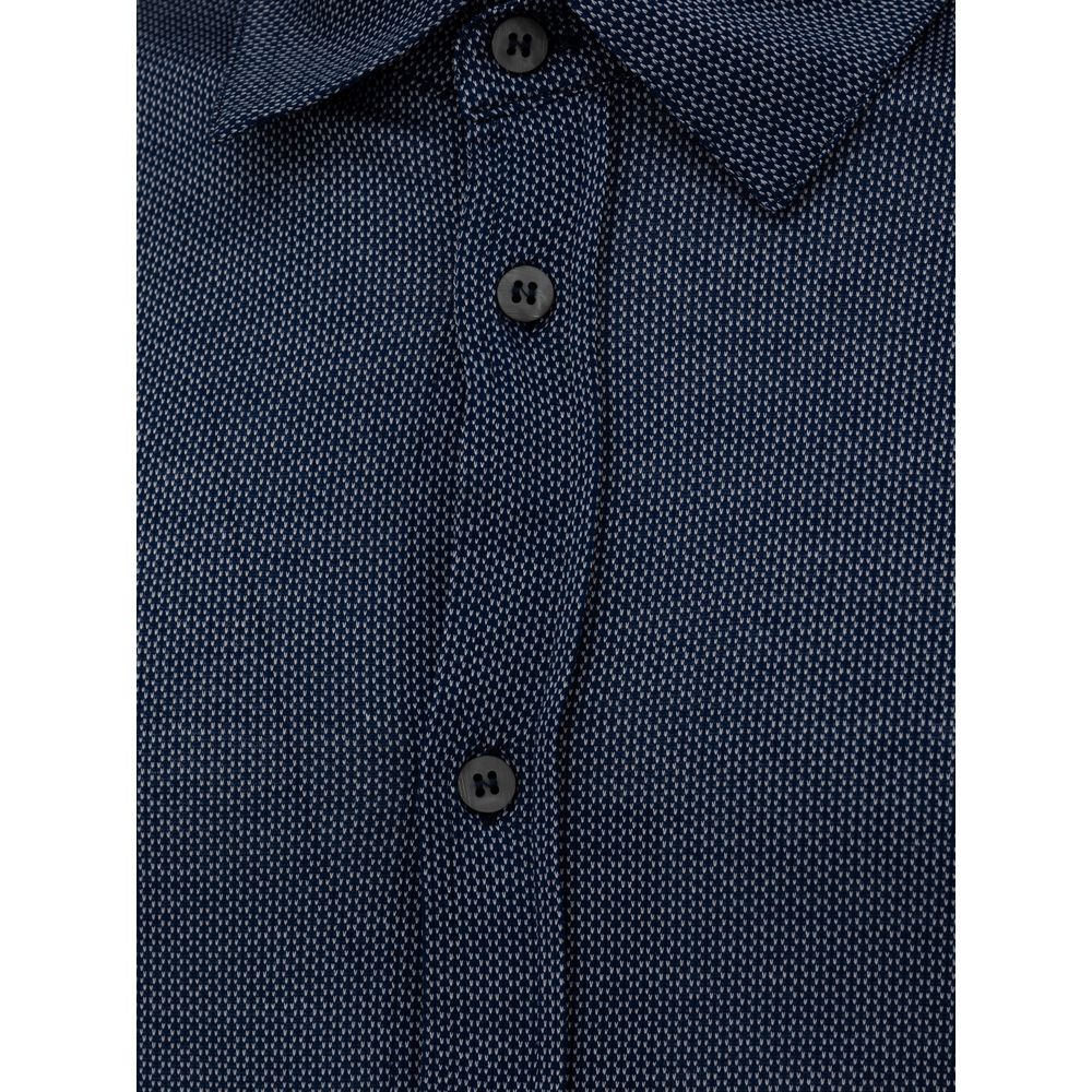 Canali Blue Cotton Shirt Canali