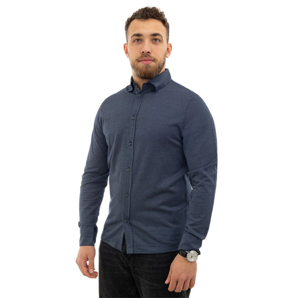Canali Blue Cotton Shirt Canali