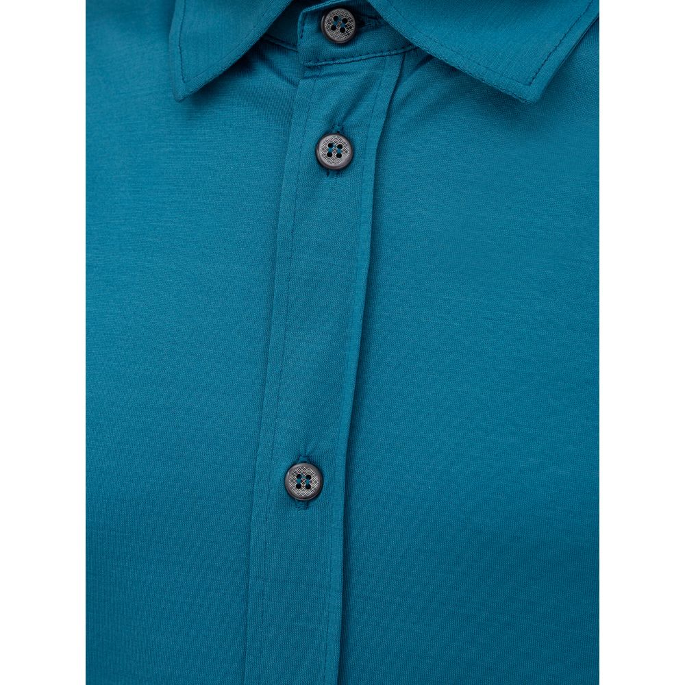 Canali Blue Cotton Shirt Canali