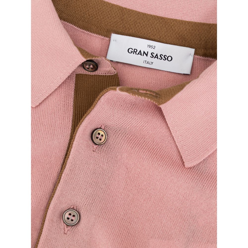 Gran Sasso Pink Cotton Polo Shirt Gran Sasso
