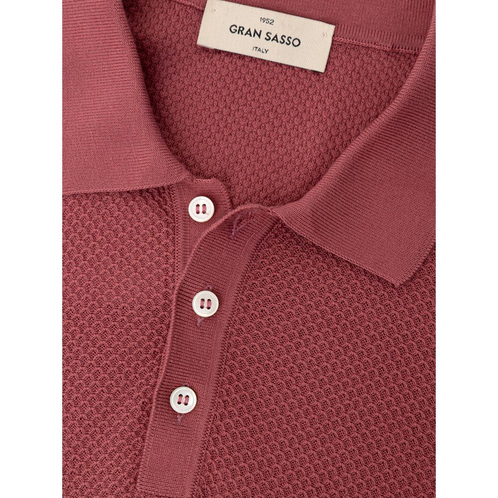 Gran Sasso Red Cotton Polo Shirt Gran Sasso