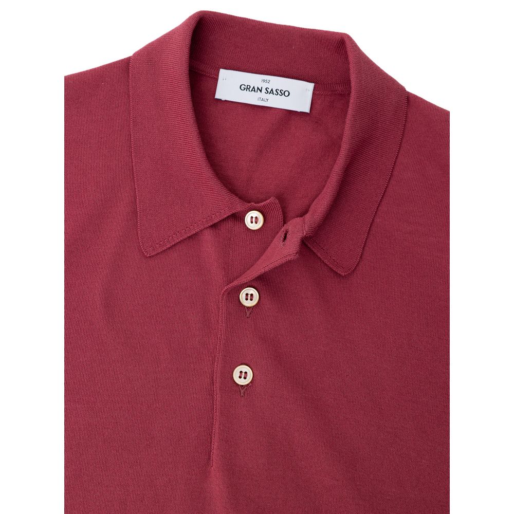 Gran Sasso Red Cotton Polo Shirt Gran Sasso
