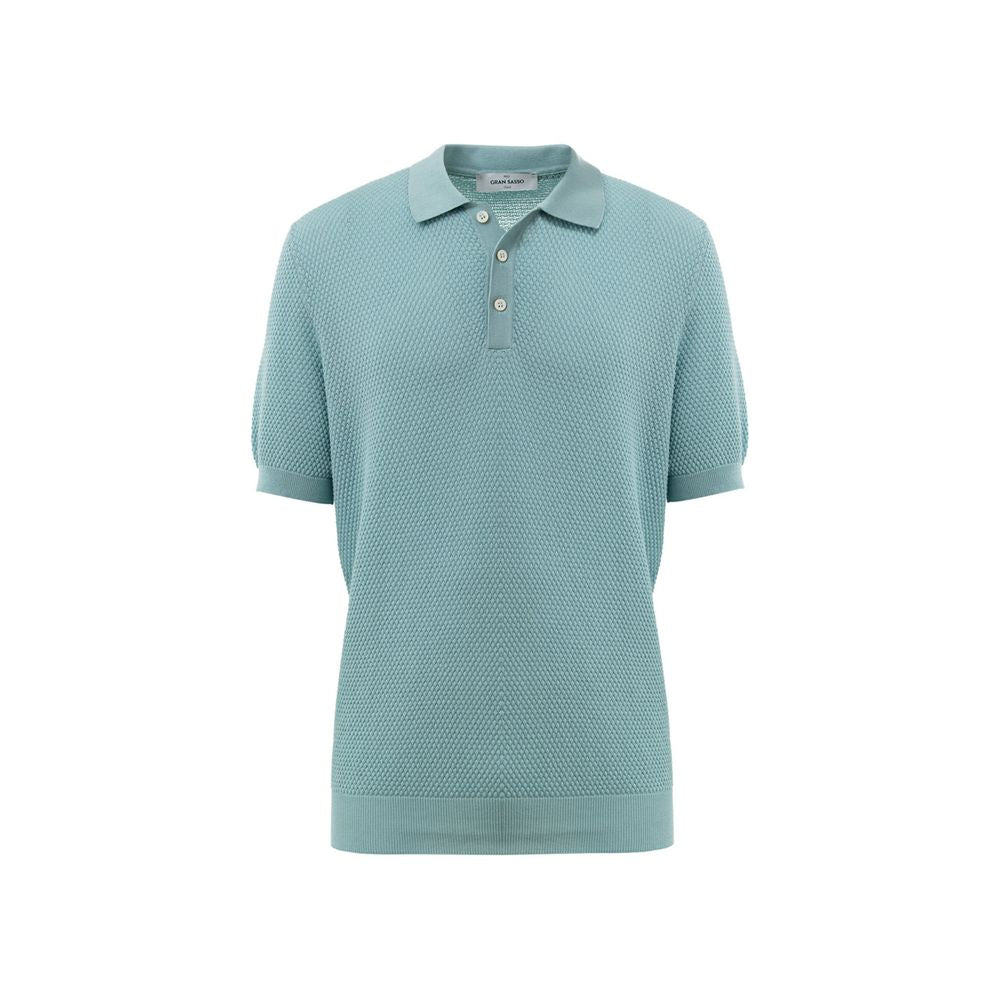 Gran Sasso Blue Cotton Polo Shirt Gran Sasso