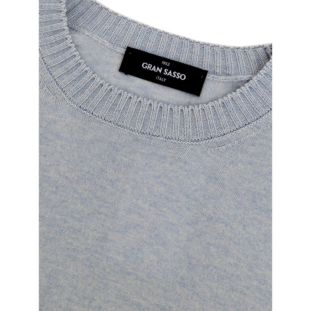 Gran Sasso Blue Cotton Sweater Gran Sasso
