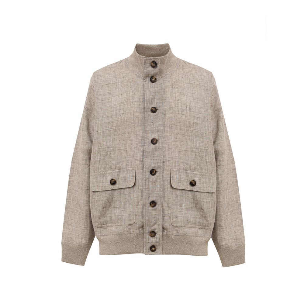 Gran Sasso Beige Linen Jackets & Coat Gran Sasso
