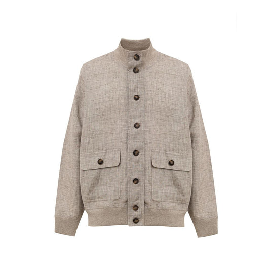 Gran Sasso Beige Linen Jackets & Coat Gran Sasso