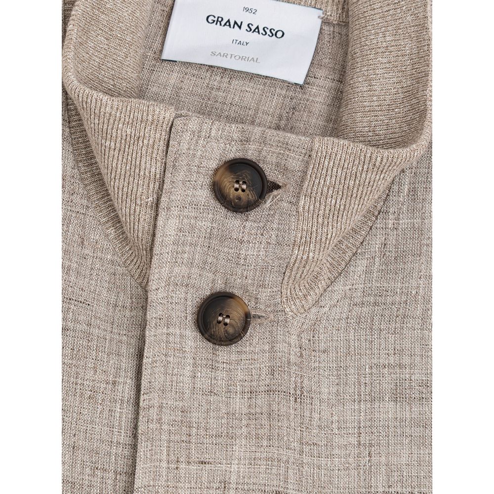 Gran Sasso Beige Linen Jackets & Coat Gran Sasso