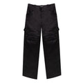 Tom Ford black viscose cargo pants with multiple pockets and relaxed fit, shown on a model against a neutral background.