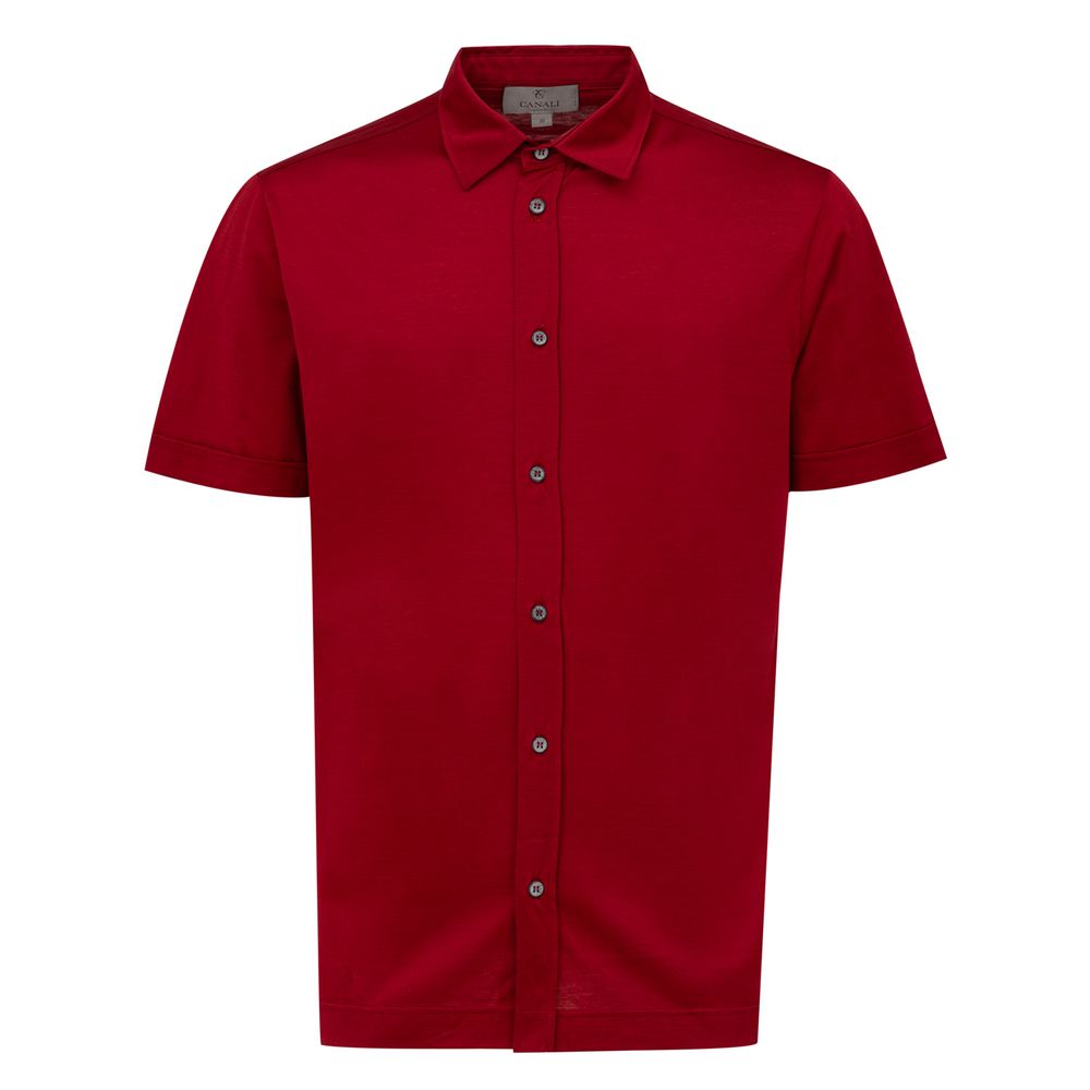 Canali Red Cotton Shirt Canali