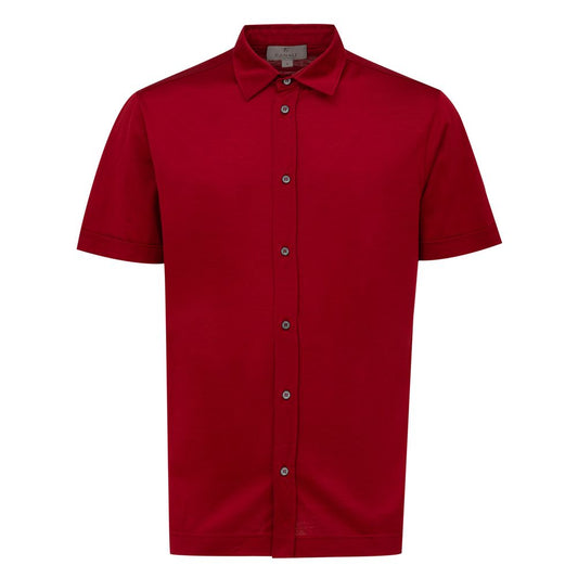 Canali Red Cotton Shirt Canali