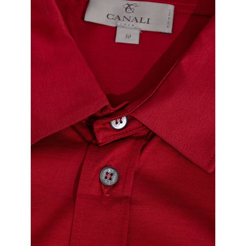 Canali Red Cotton Shirt Canali