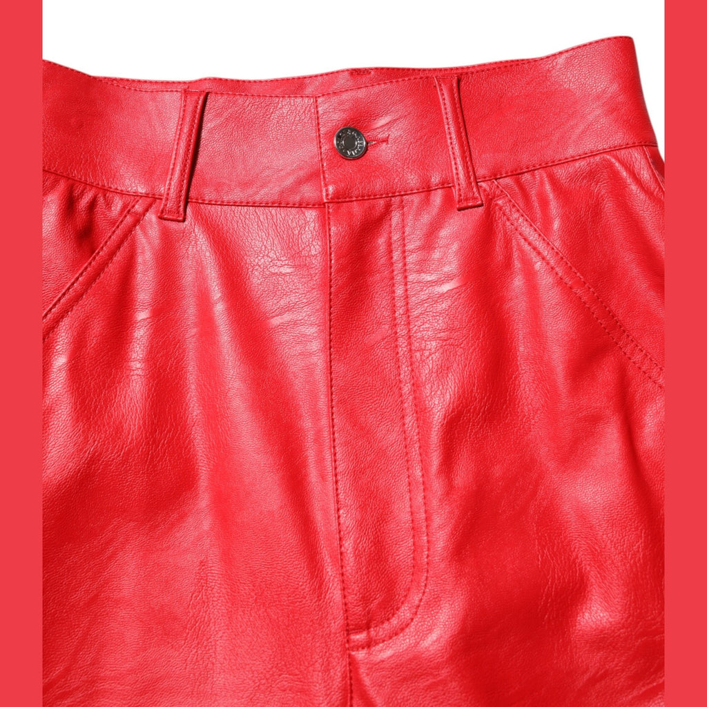 Dolce & Gabbana Red Viscose High Waist Tapered Trouser Pants