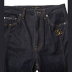 Dolce & Gabbana Black Cotton Mid Waist Bootcut Denim Jeans