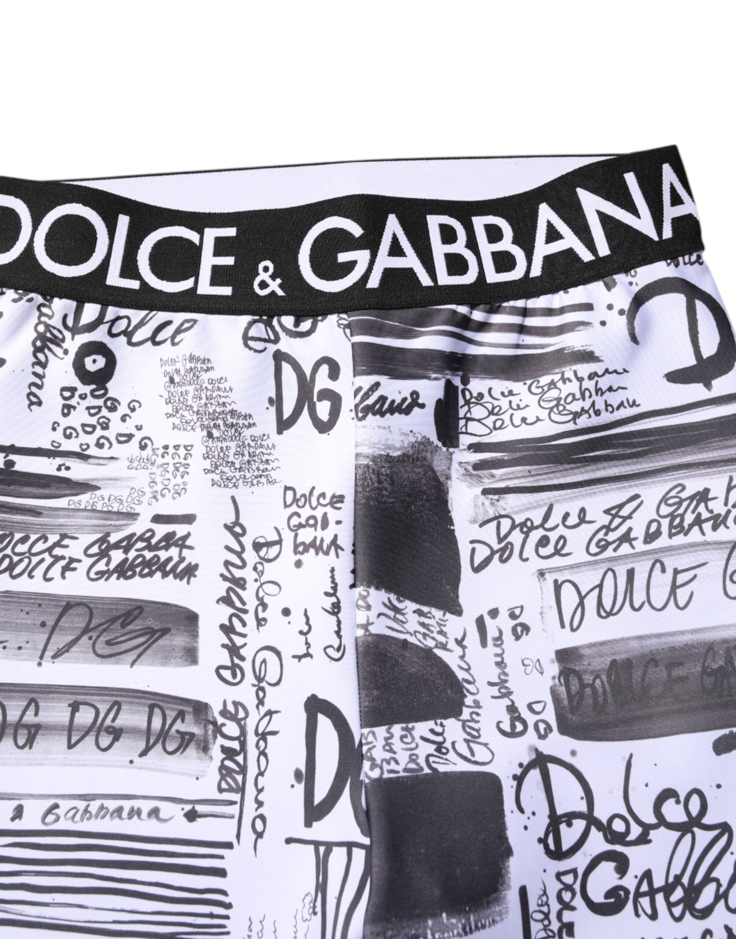 Dolce & Gabbana White Graphic HighWaist Skinny Leggings Pants Dolce & Gabbana