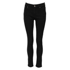 Dolce & Gabbana Black Cotton Logo Skinny MidWaist Denim Jeans