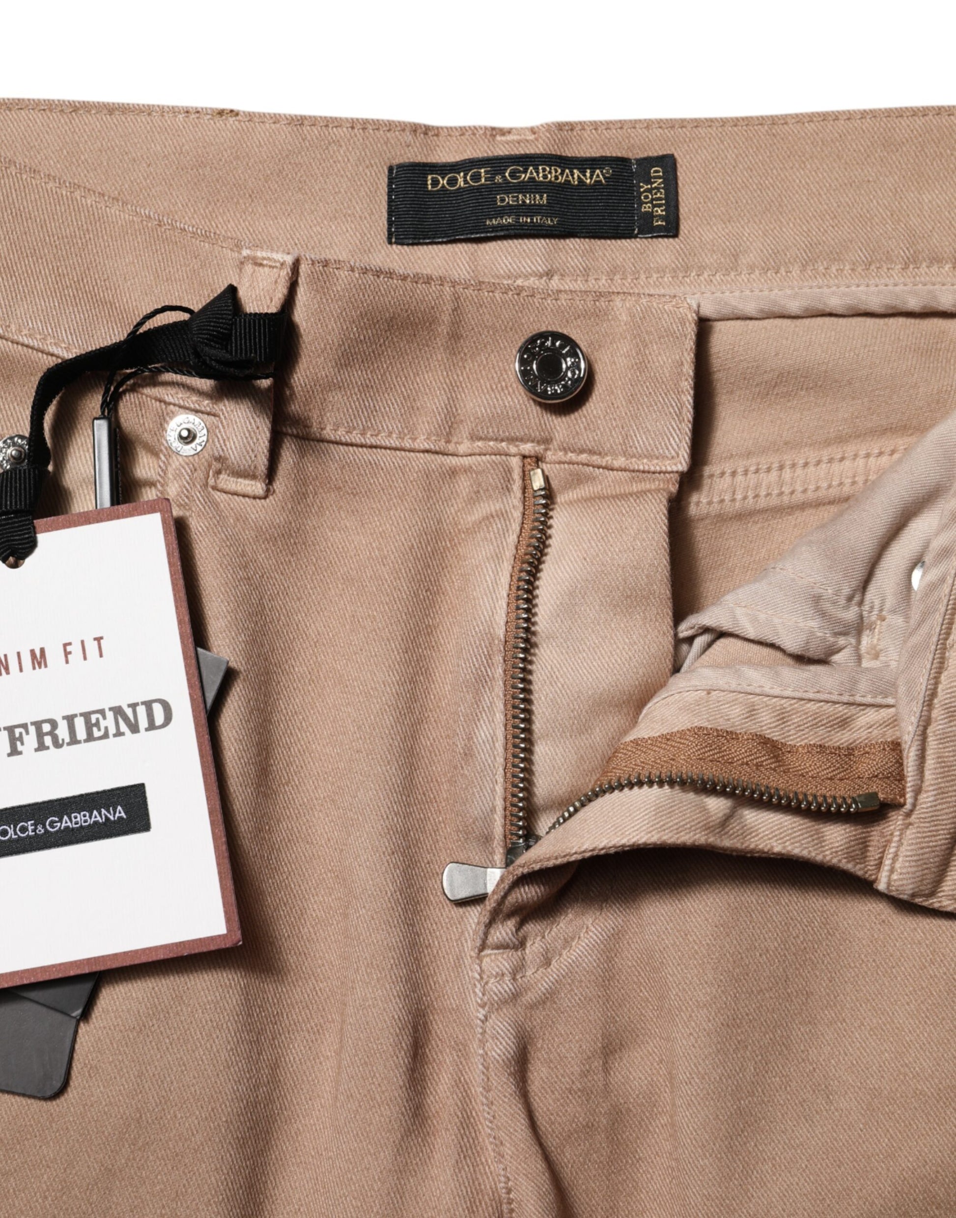 Dolce & Gabbana Brown Cotton Boyfriend Denim Trousers Jeans Dolce & Gabbana