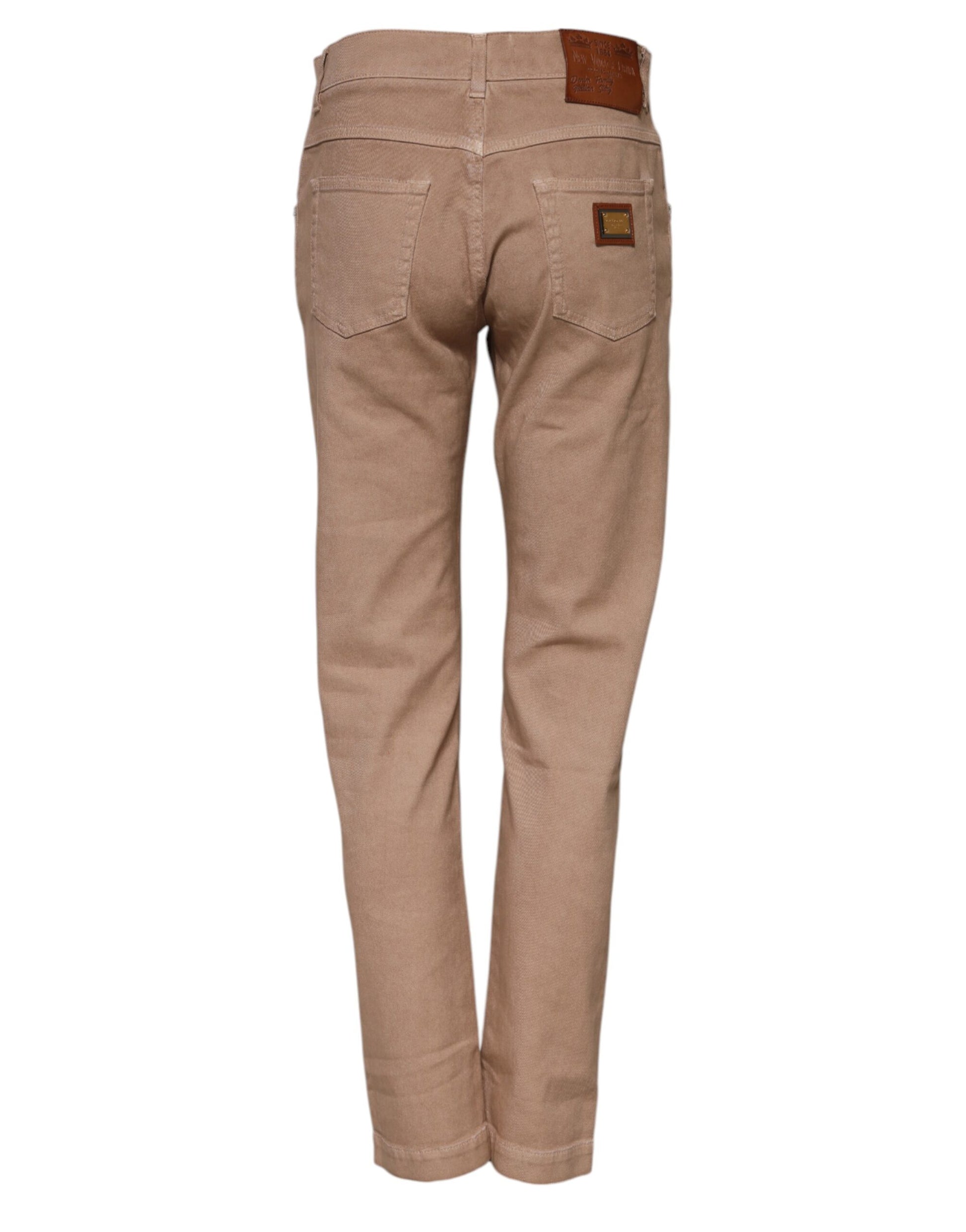 Dolce & Gabbana Brown Cotton Boyfriend Denim Trousers Jeans Dolce & Gabbana