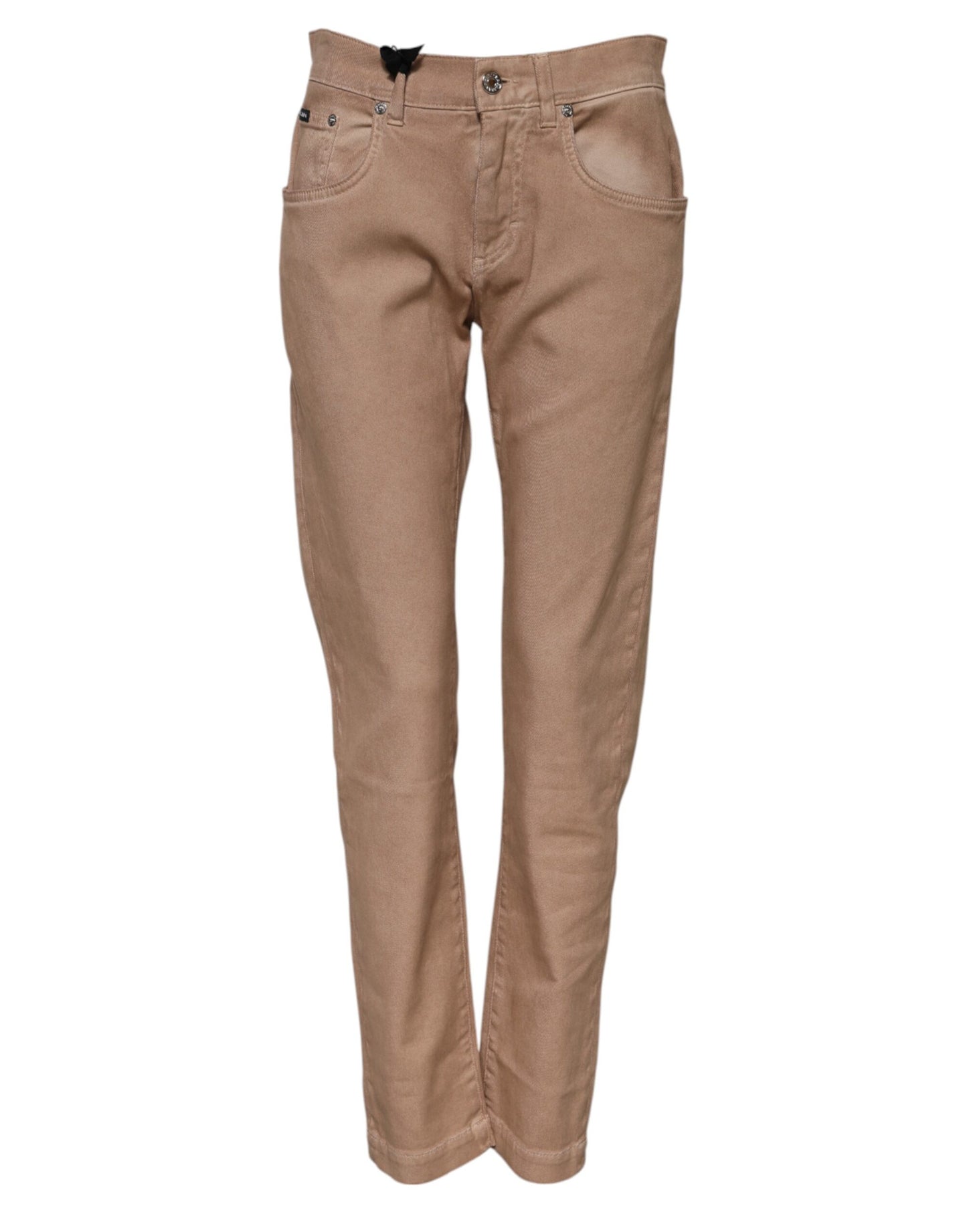 Dolce & Gabbana Brown Cotton Boyfriend Denim Trousers Jeans Dolce & Gabbana