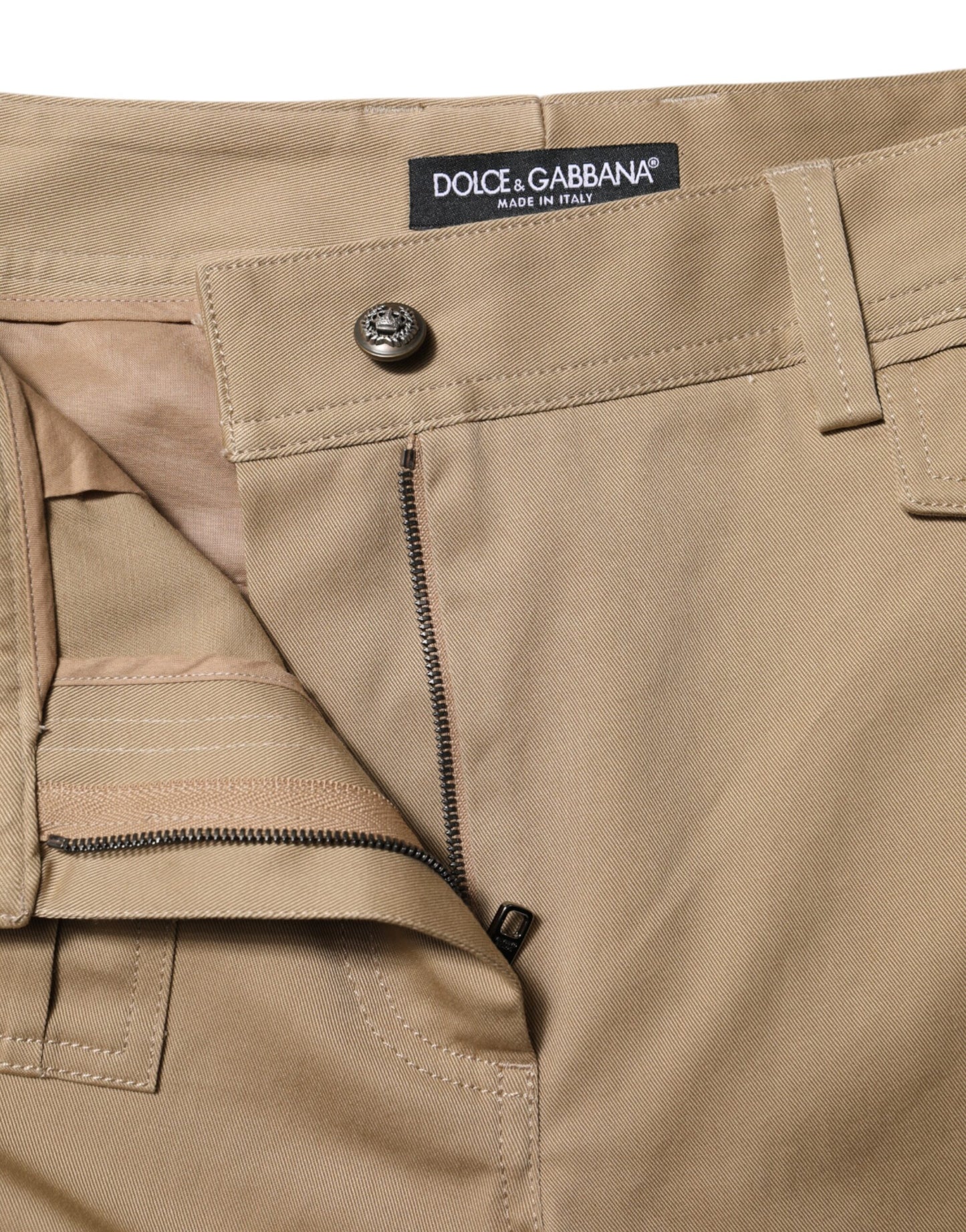 Dolce & Gabbana Beige Mid Waist Cargo Tapered Pants Dolce & Gabbana