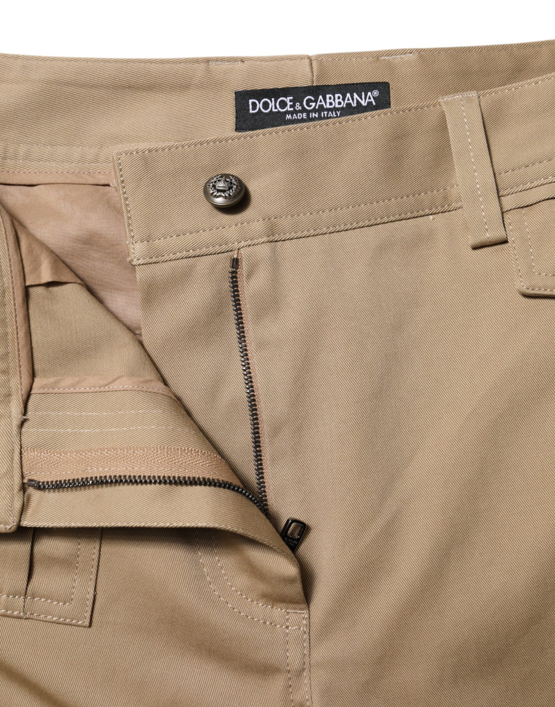 Dolce & Gabbana Beige Mid Waist Cargo Tapered Pants Dolce & Gabbana