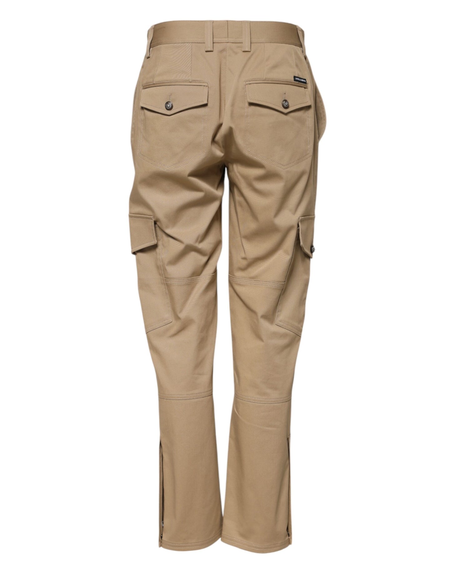Dolce & Gabbana Beige Mid Waist Cargo Tapered Pants Dolce & Gabbana