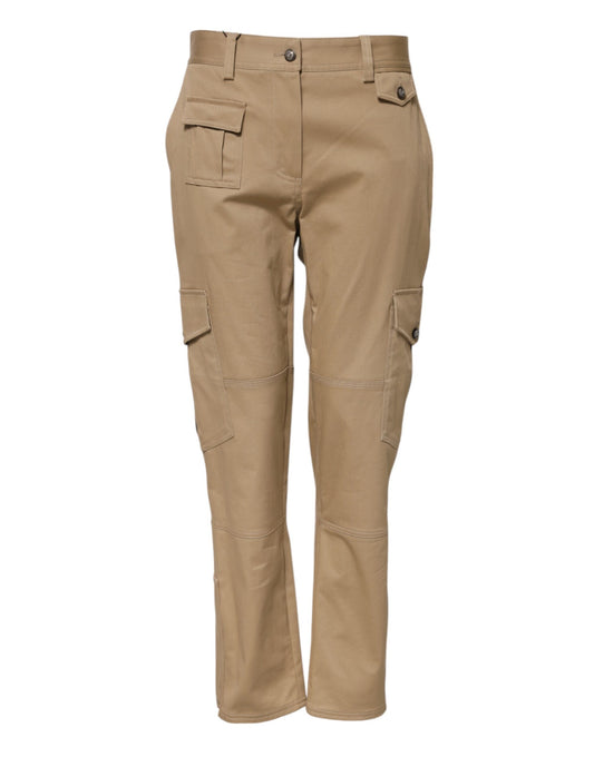 Dolce & Gabbana Beige Mid Waist Cargo Tapered Pants Dolce & Gabbana