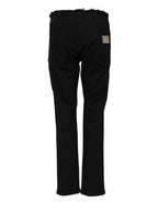 Dolce & Gabbana Black Cotton Mid Waist Flared Denim Jeans